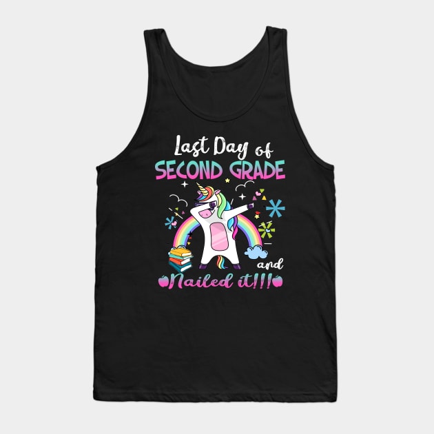 Happy Last Day of 2nd Grade Teacher Student Unicorn Dab T-Shirt Tank Top by Simpsonfft